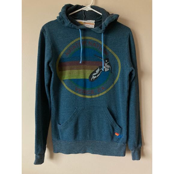 AVIATOR NATION Classic Venice CA Pullover Hoodie Sweatshirt Blue XS - Picture 1 of 6